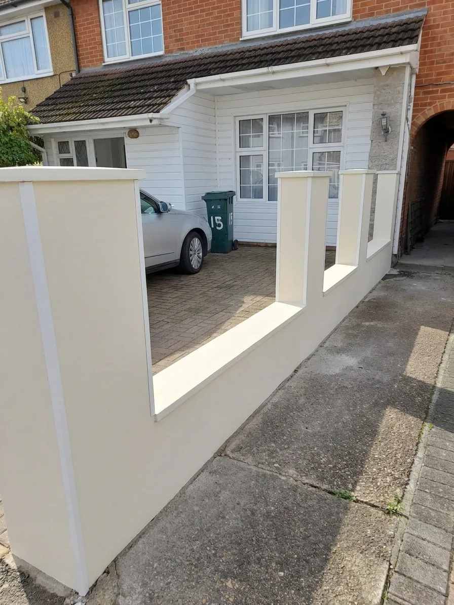 Boundary wall — crisp smooth render with clean lines